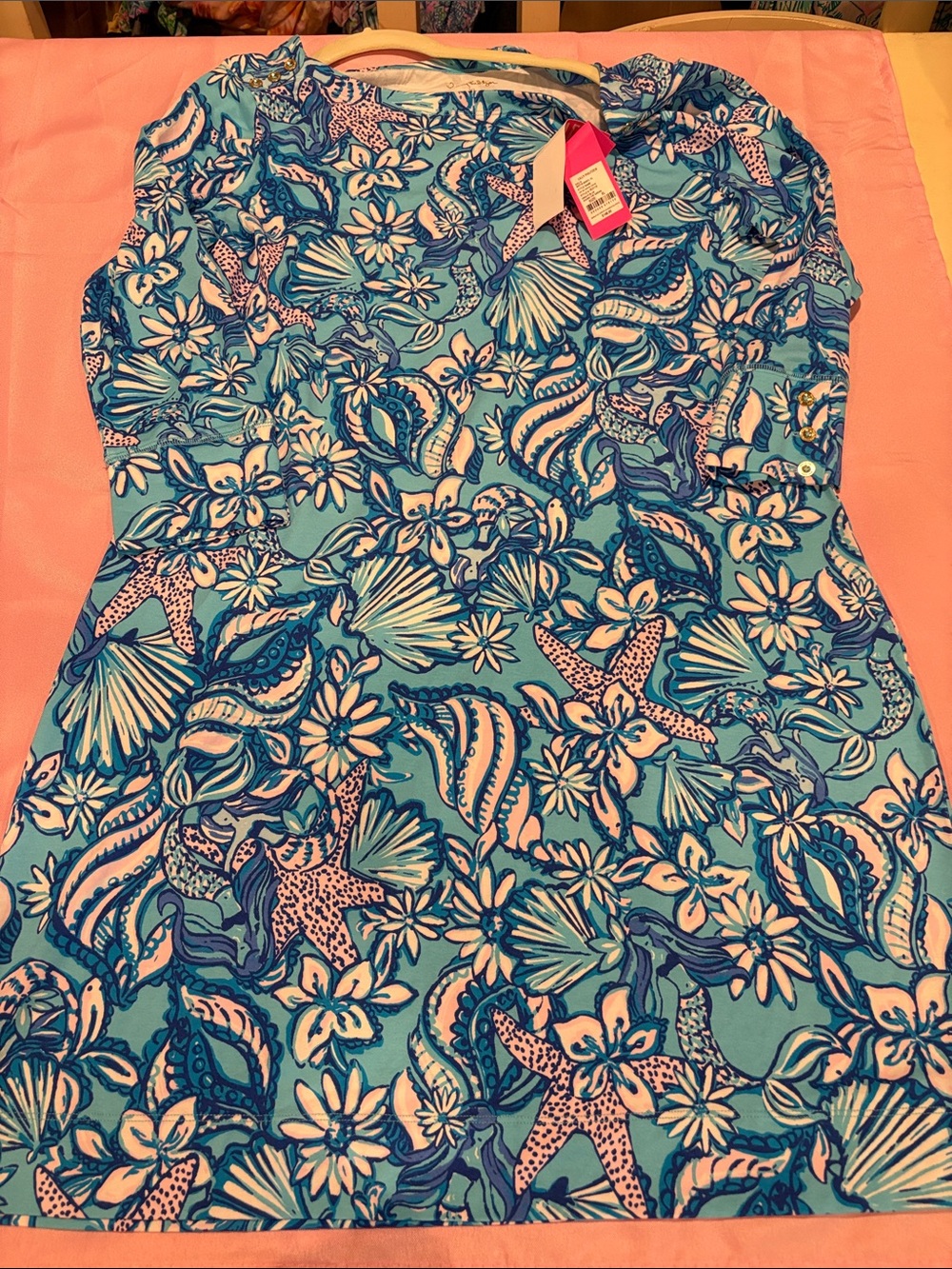 Lilly Pulitzer Sophie Dress Sound The Sirens Amalfi Blue Mermaid UPF 50+ NWT XL